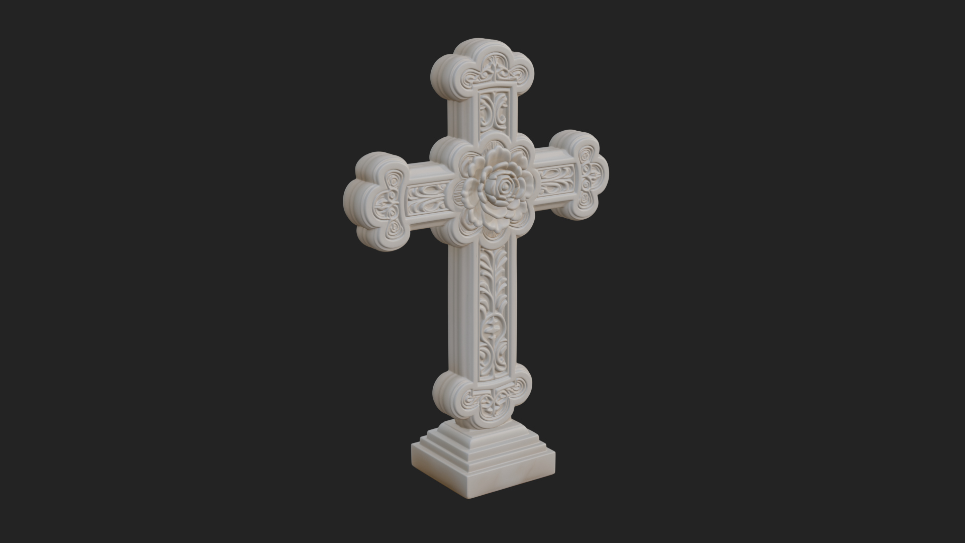 Carved Relief Wall Cross Design 362 3D Print Model 3D Model