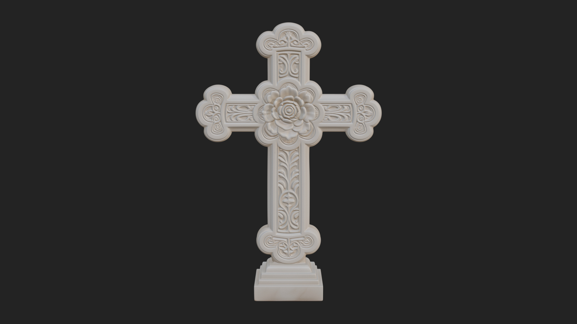 Carved Relief Wall Cross Design 362 3D Print Model 3D Model