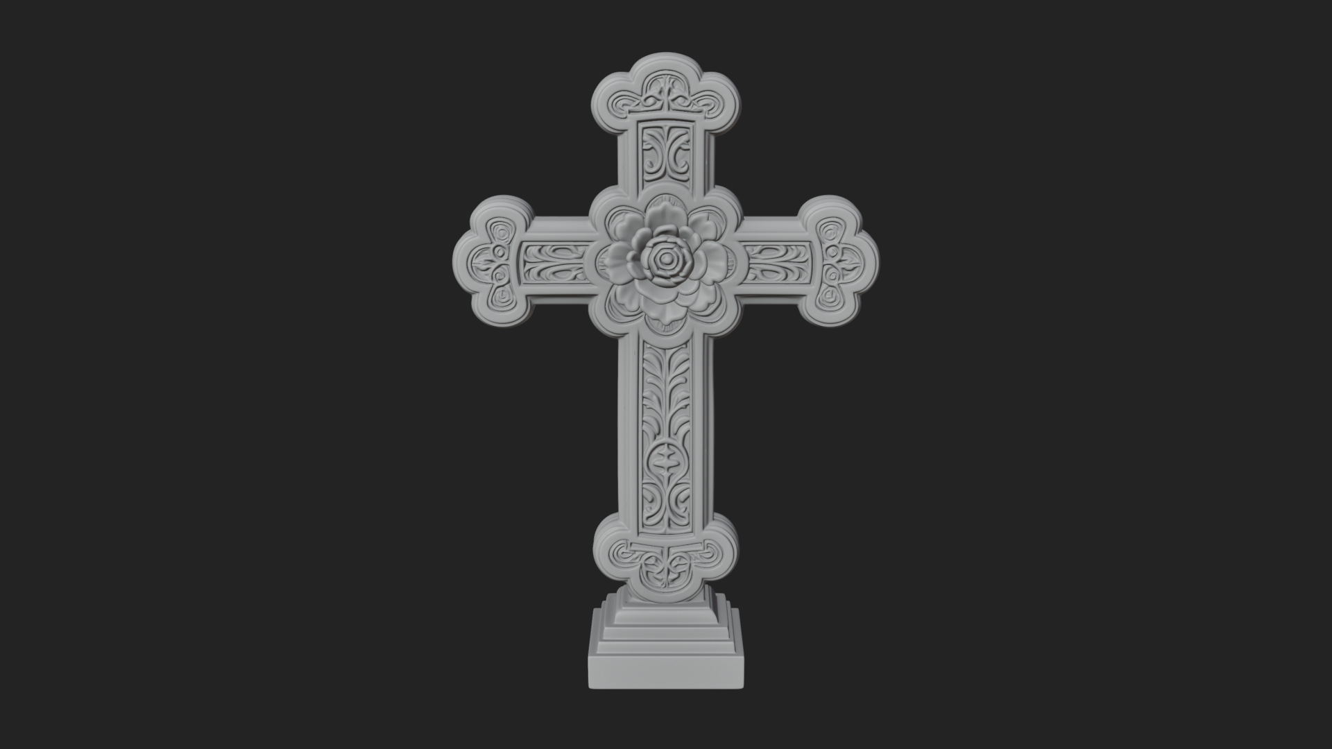 Carved Relief Wall Cross Design 362 3D Print Model 3D Model