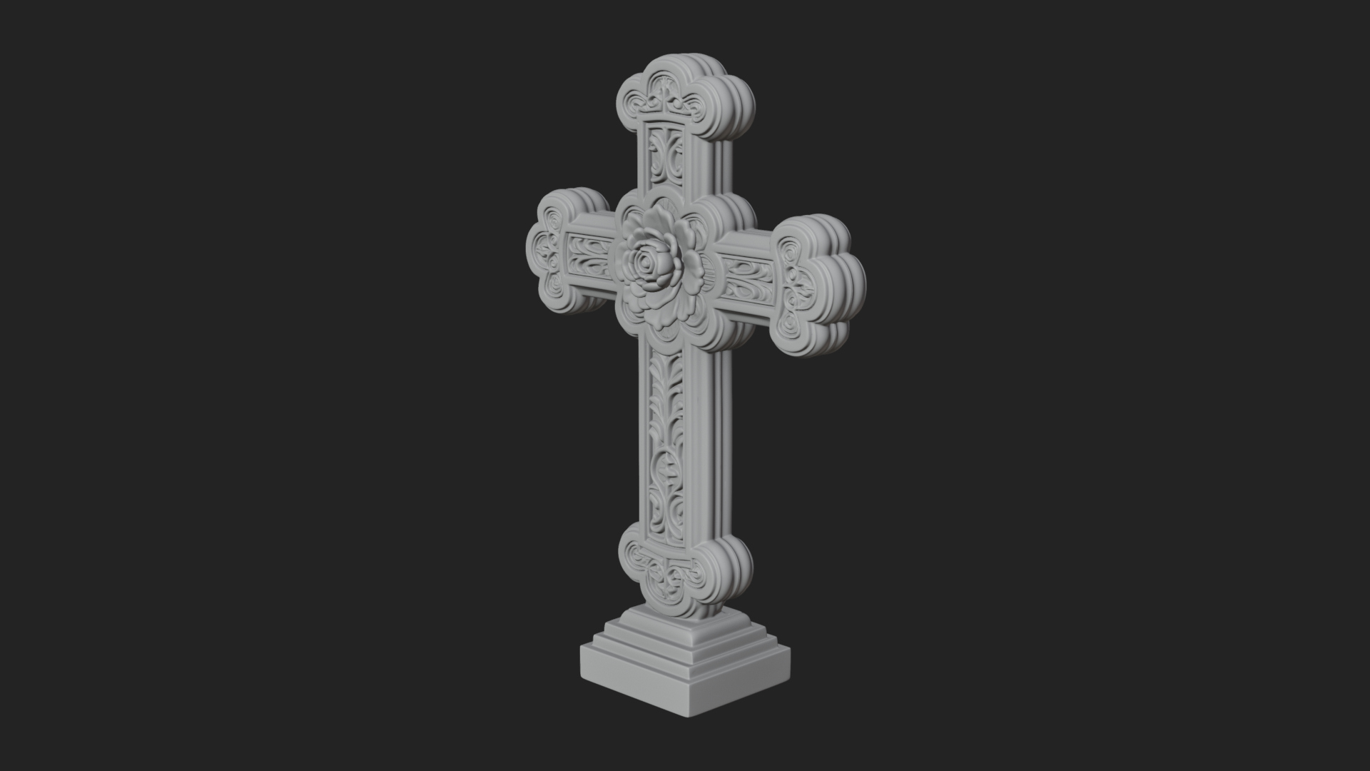 Carved Relief Wall Cross Design 362 3D Print Model 3D Model