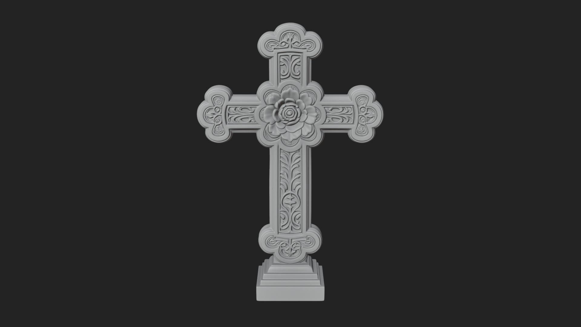 Carved Relief Wall Cross Design 362 3D Print Model 3D Model