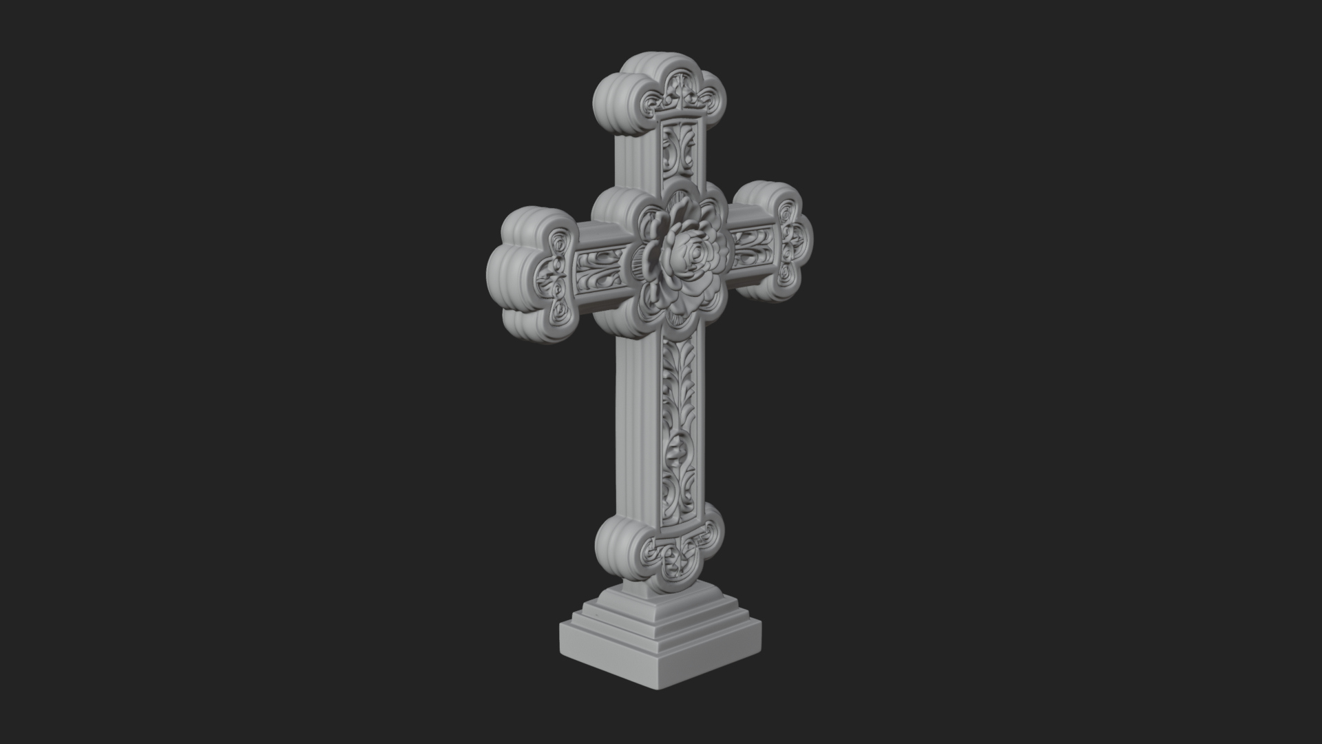 Carved Relief Wall Cross Design 362 3D Print Model 3D Model