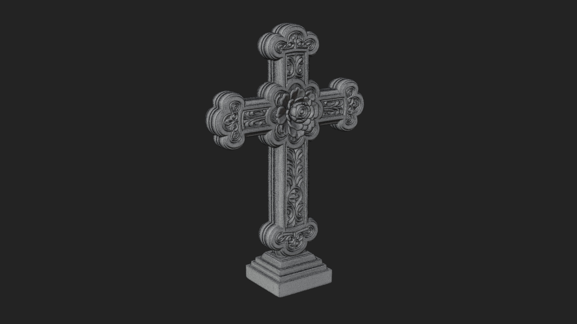 Carved Relief Wall Cross Design 362 3D Print Model 3D Model