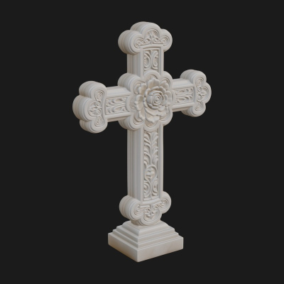 Carved Relief Wall Cross Design 362 3D Print Model