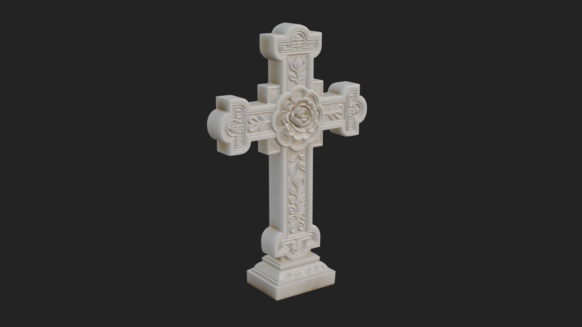 Carved Relief Wall Cross Design 363 3D Print Model 3D Model