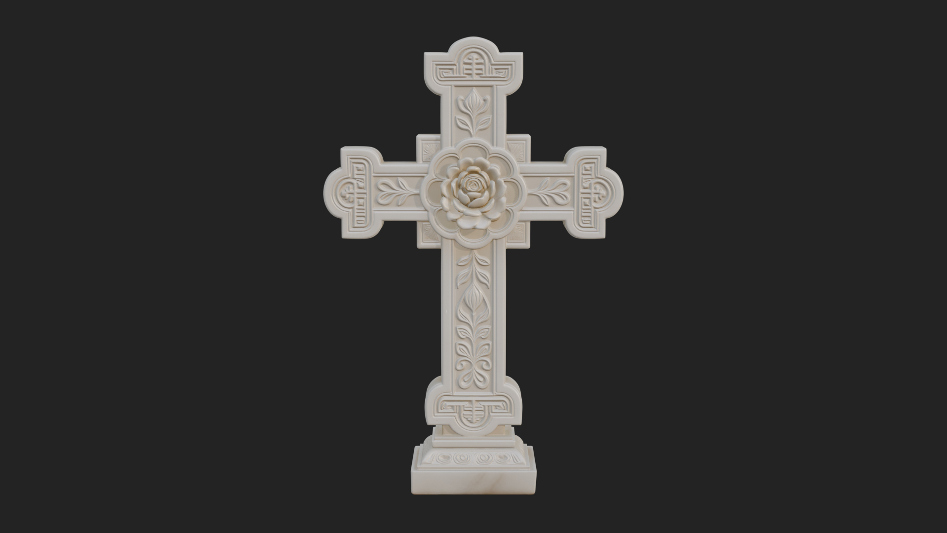 Carved Relief Wall Cross Design 363 3D Print Model 3D Model