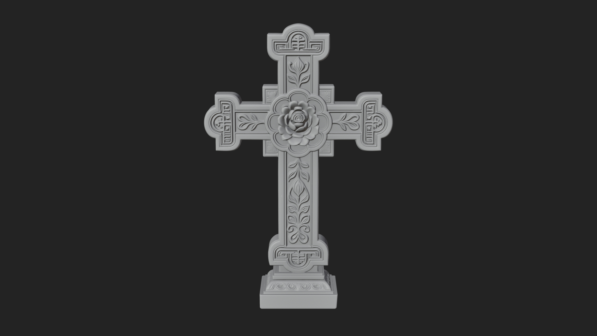 Carved Relief Wall Cross Design 363 3D Print Model 3D Model