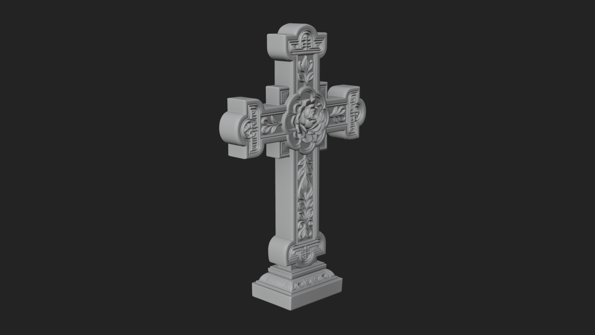 Carved Relief Wall Cross Design 363 3D Print Model 3D Model