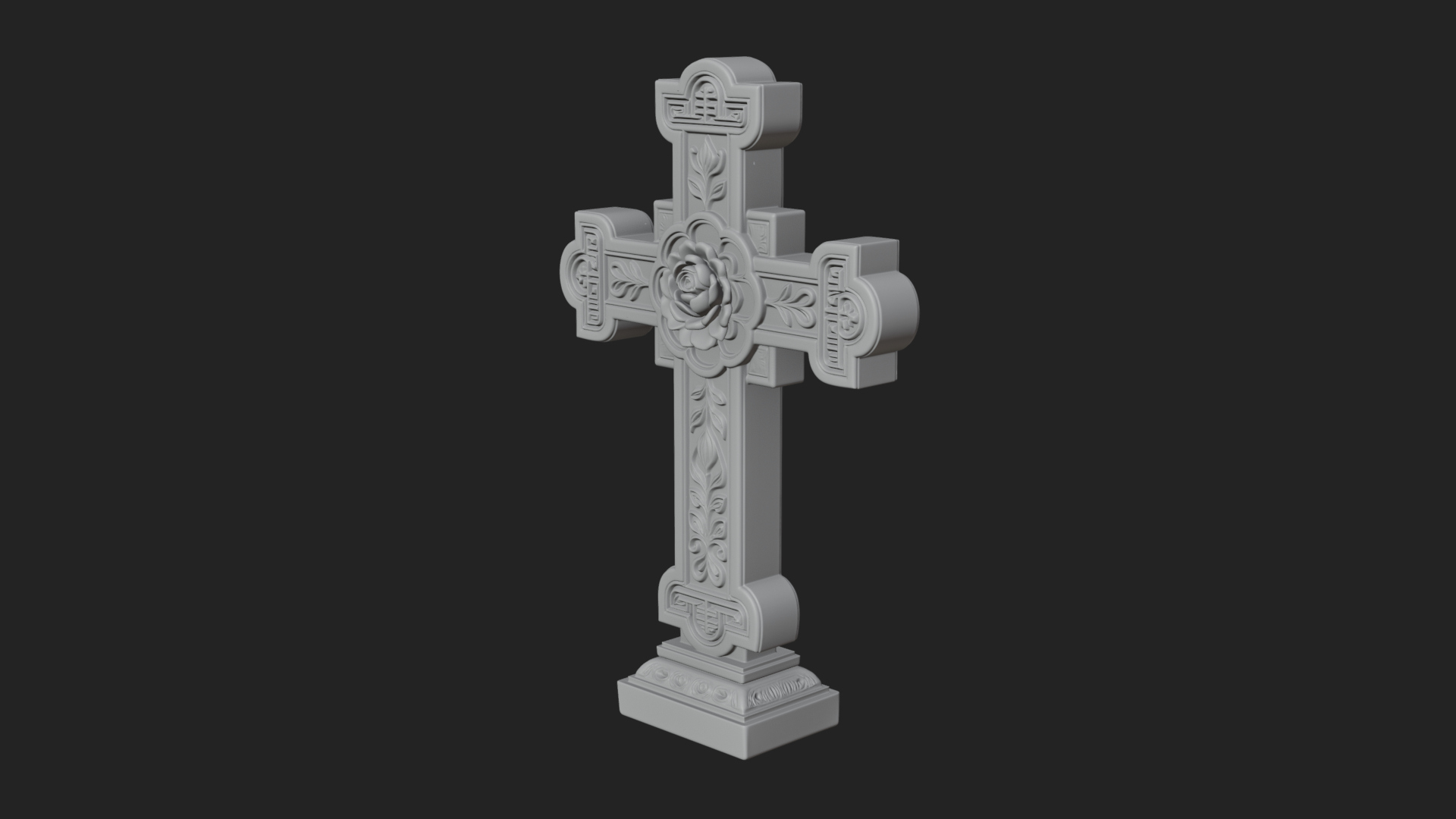 Carved Relief Wall Cross Design 363 3D Print Model 3D Model
