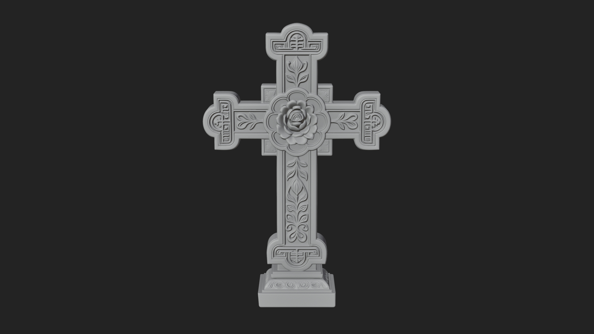 Carved Relief Wall Cross Design 363 3D Print Model 3D Model