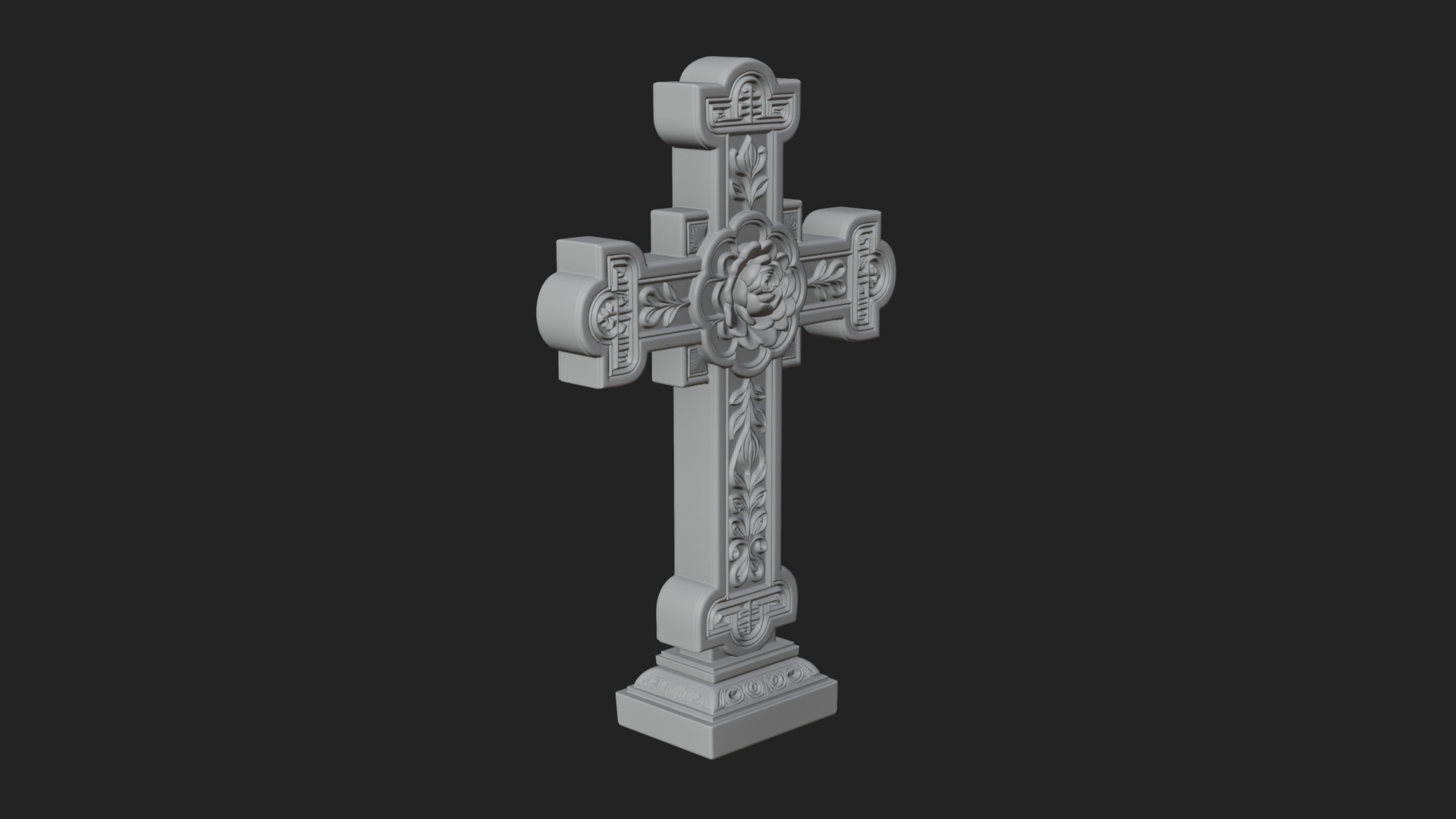 Carved Relief Wall Cross Design 363 3D Print Model 3D Model