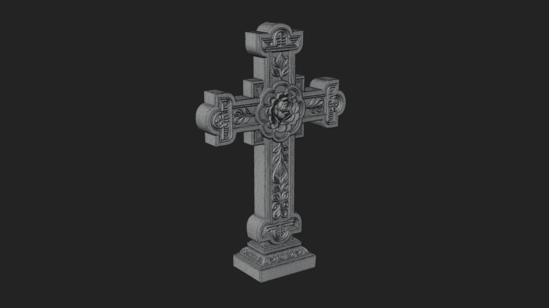 Carved Relief Wall Cross Design 363 3D Print Model 3D Model