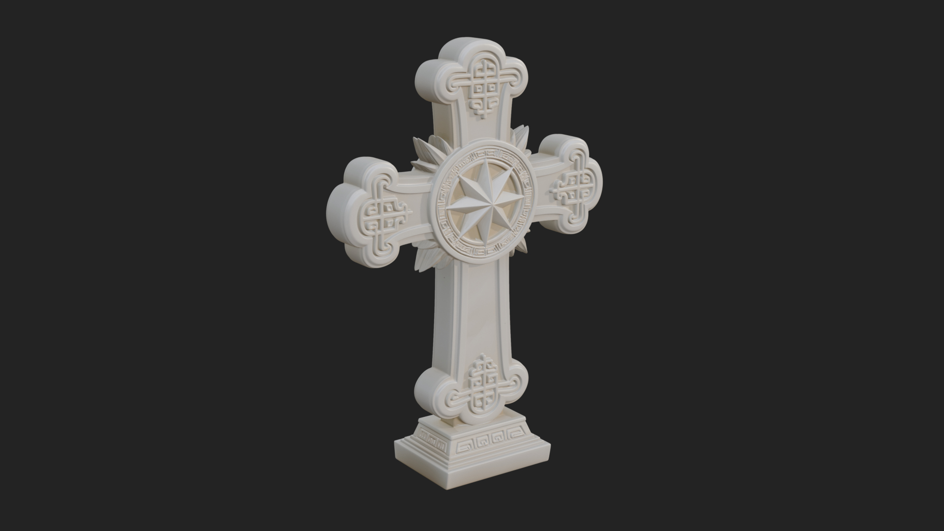 Carved Relief Wall Cross Design 364 3D Print Model 3D Model