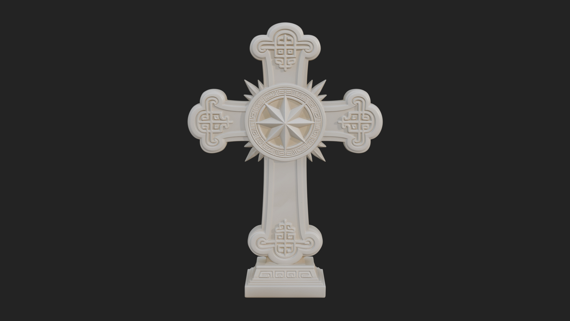 Carved Relief Wall Cross Design 364 3D Print Model 3D Model