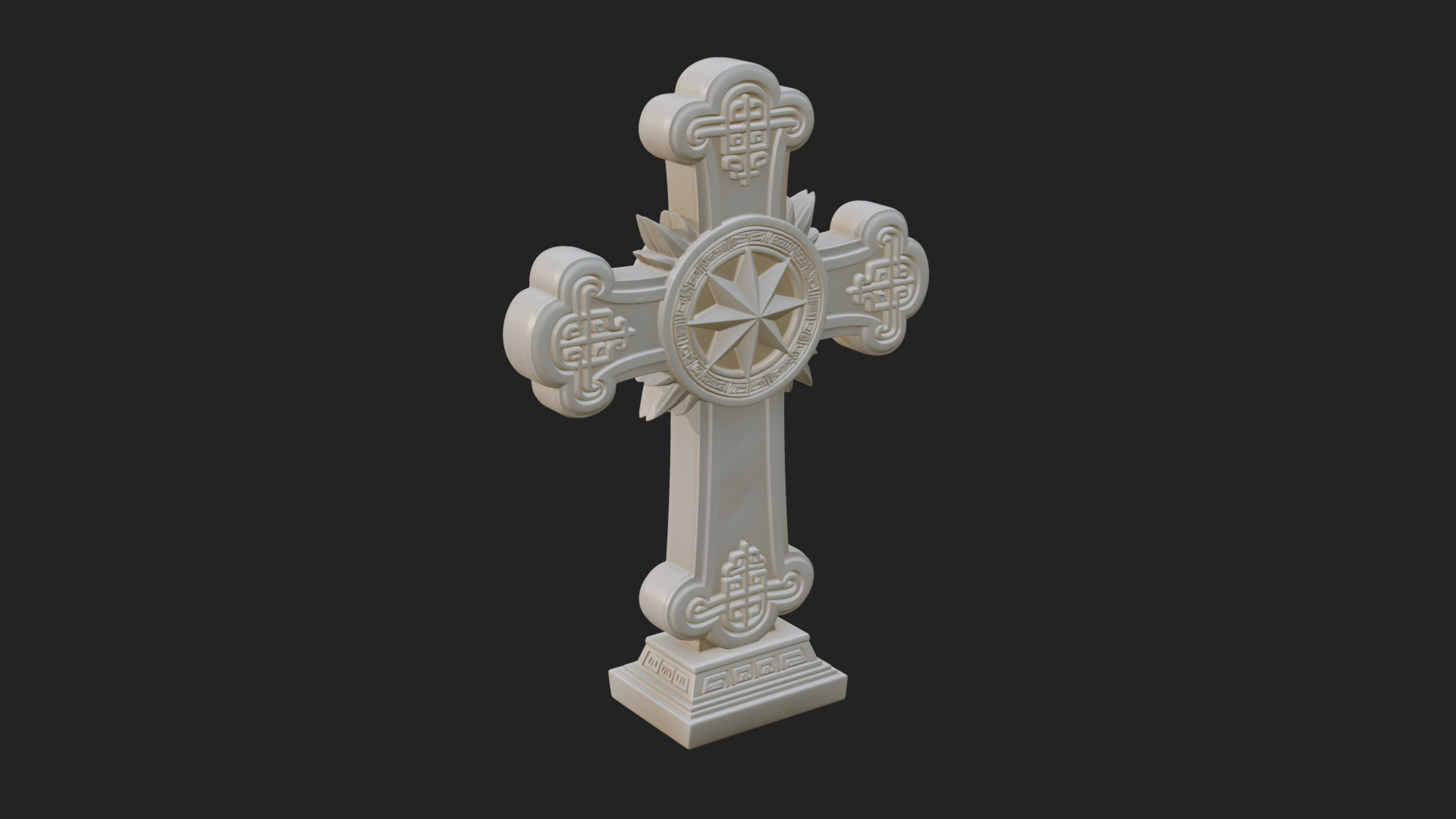 Carved Relief Wall Cross Design 364 3D Print Model 3D Model