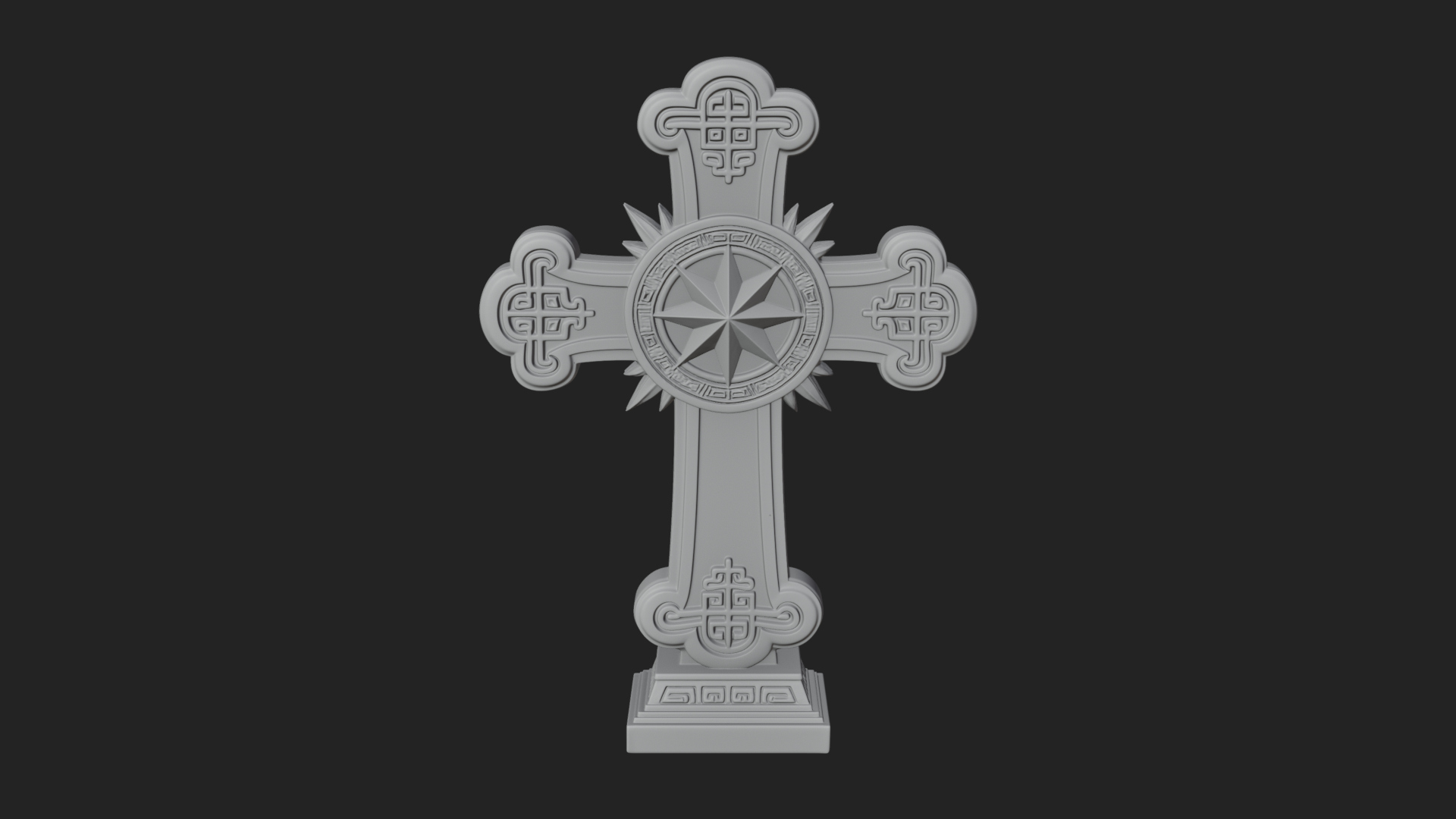 Carved Relief Wall Cross Design 364 3D Print Model 3D Model