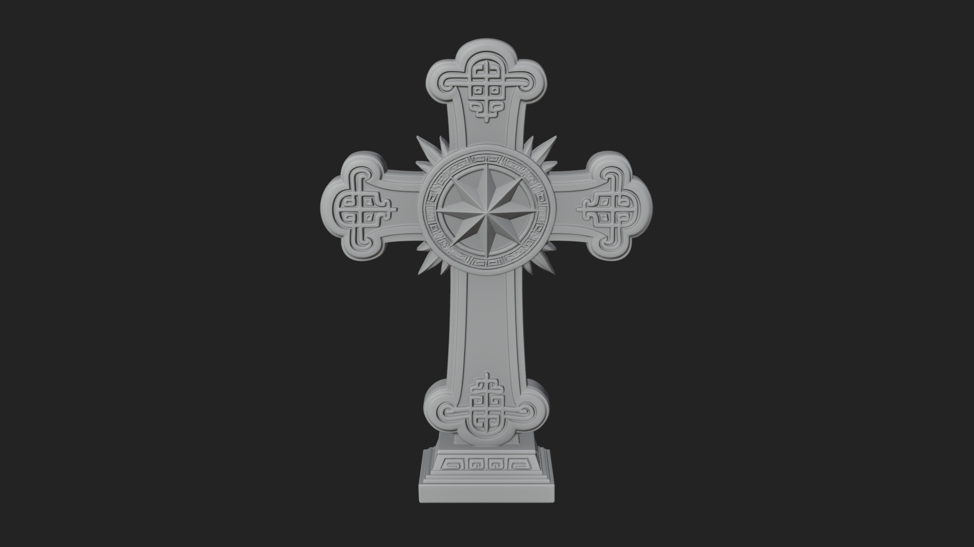 Carved Relief Wall Cross Design 364 3D Print Model 3D Model