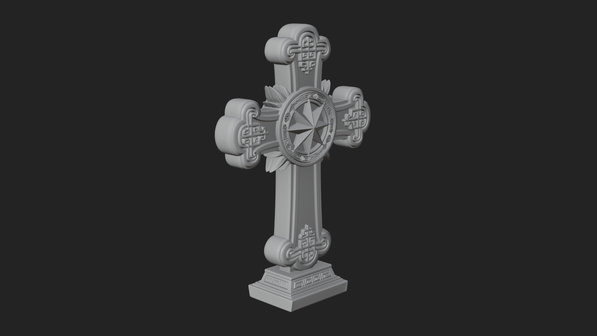 Carved Relief Wall Cross Design 364 3D Print Model 3D Model