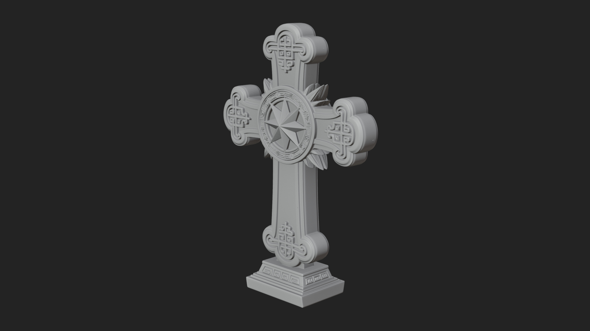 Carved Relief Wall Cross Design 364 3D Print Model 3D Model