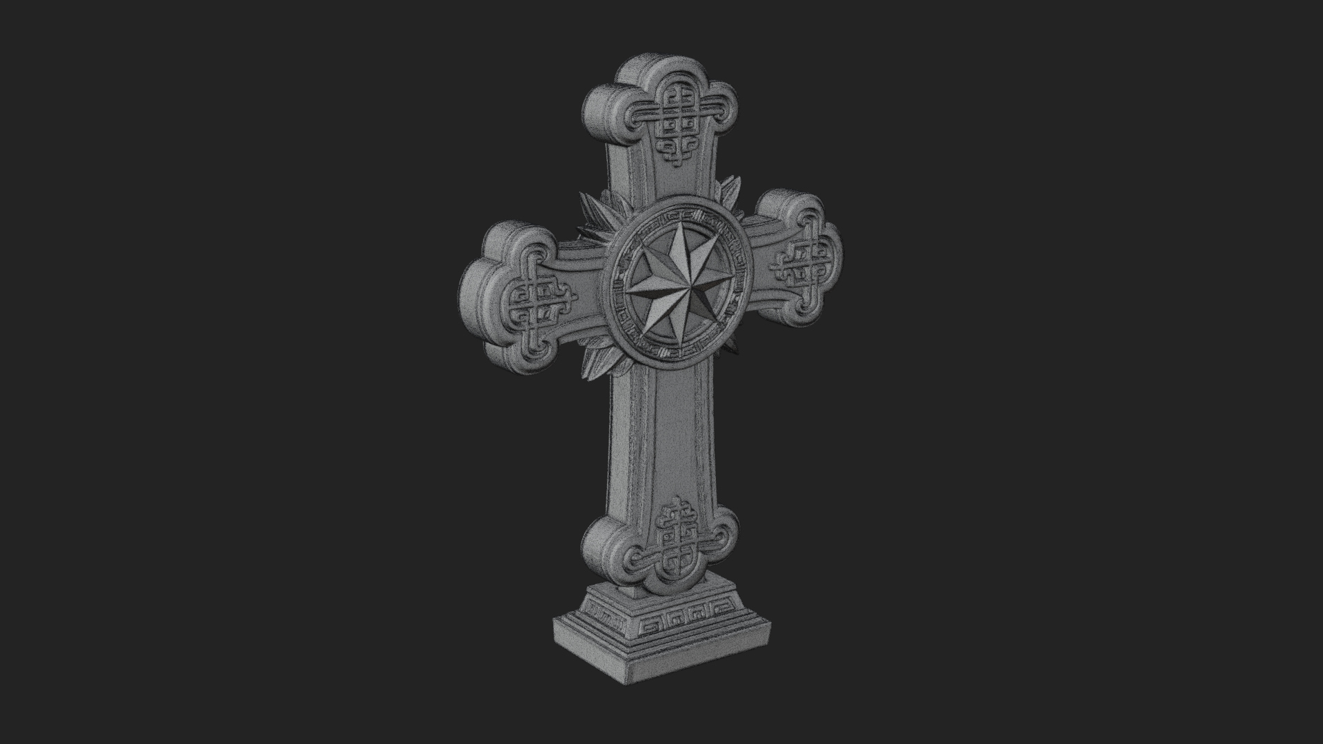 Carved Relief Wall Cross Design 364 3D Print Model 3D Model