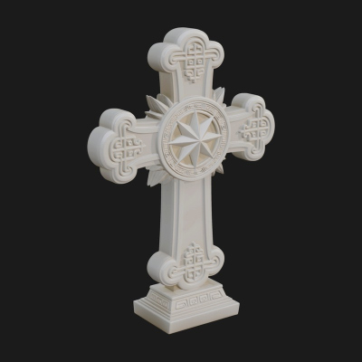 Carved Relief Wall Cross Design 364 3D Print Model