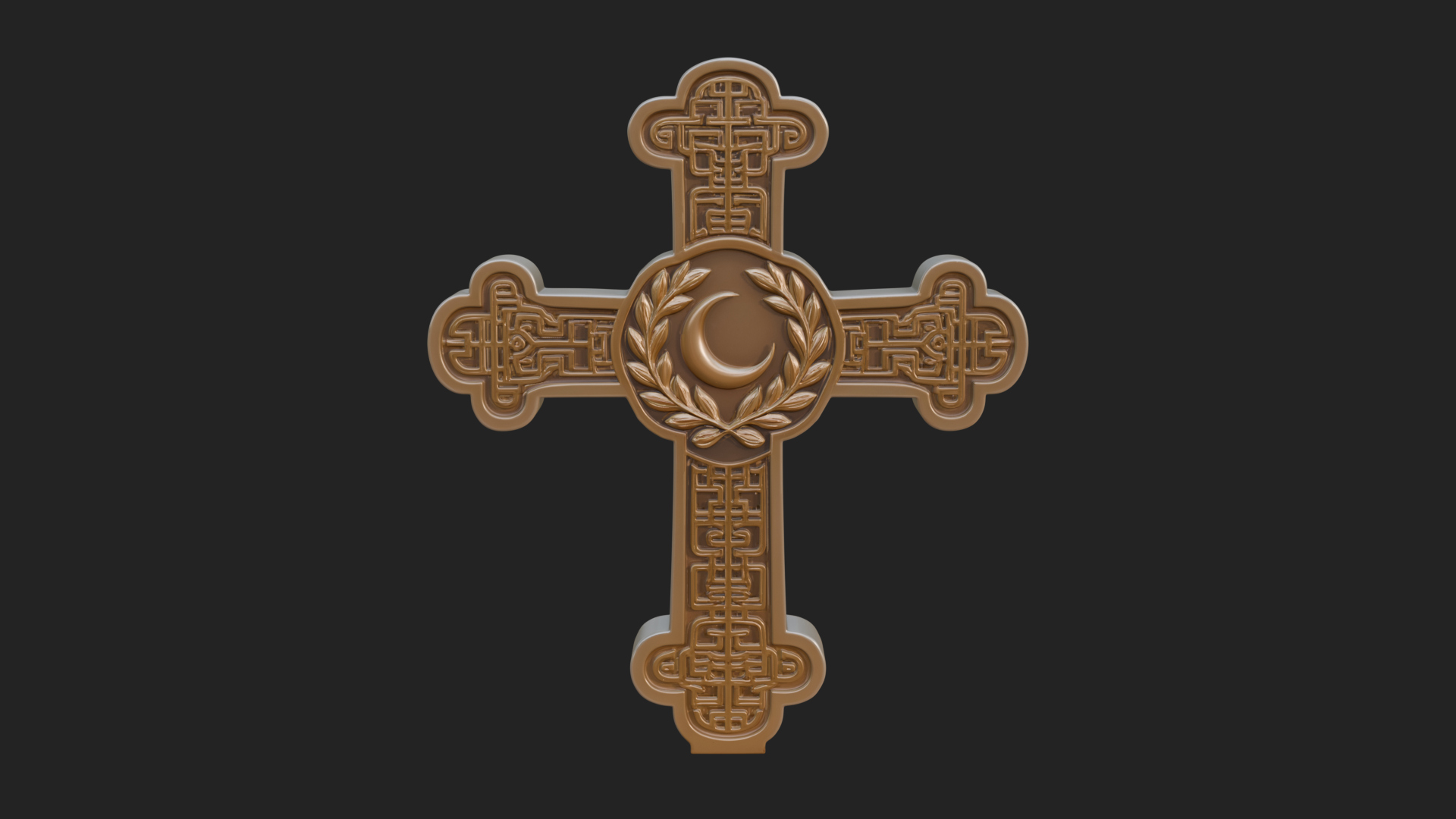 Carved Relief Wall Cross Design 366 3D Print Model 3D Model