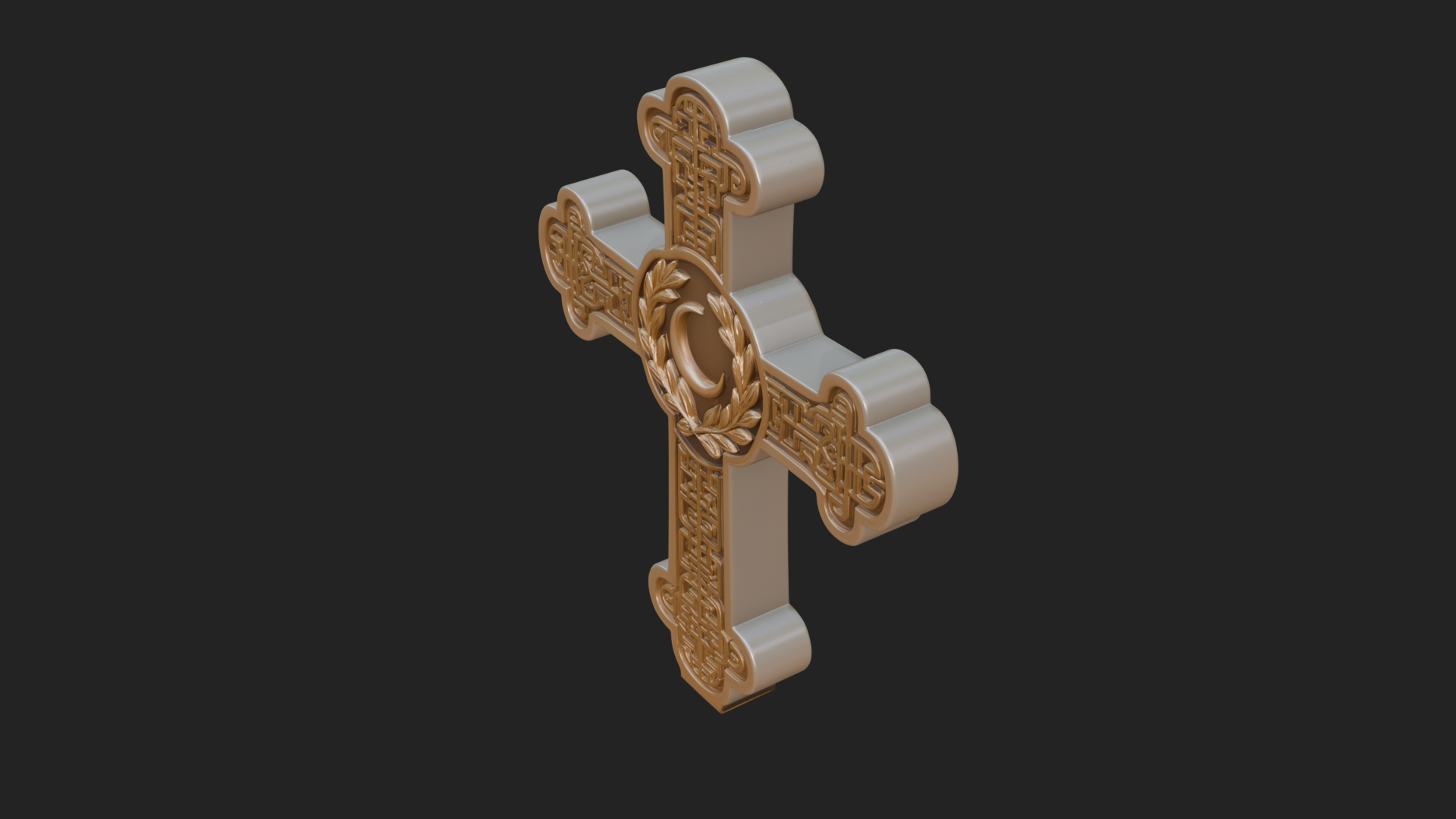 Carved Relief Wall Cross Design 366 3D Print Model 3D Model