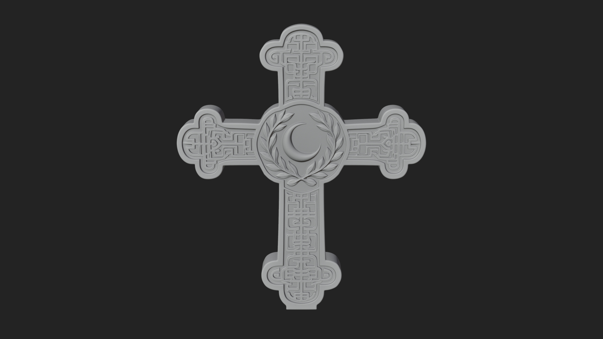 Carved Relief Wall Cross Design 366 3D Print Model 3D Model