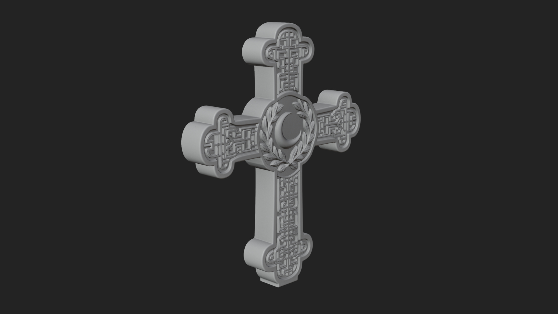 Carved Relief Wall Cross Design 366 3D Print Model 3D Model