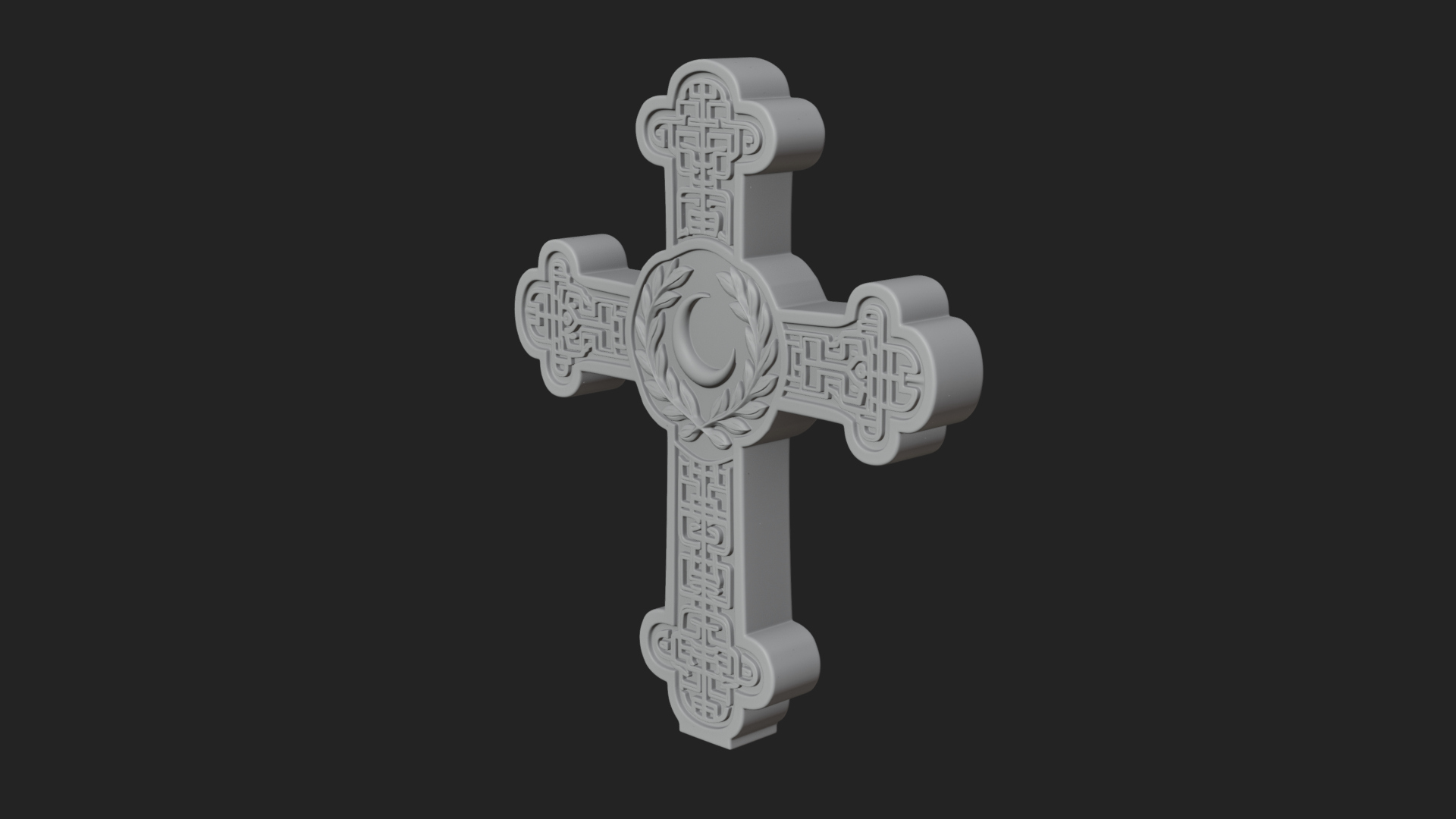 Carved Relief Wall Cross Design 366 3D Print Model 3D Model