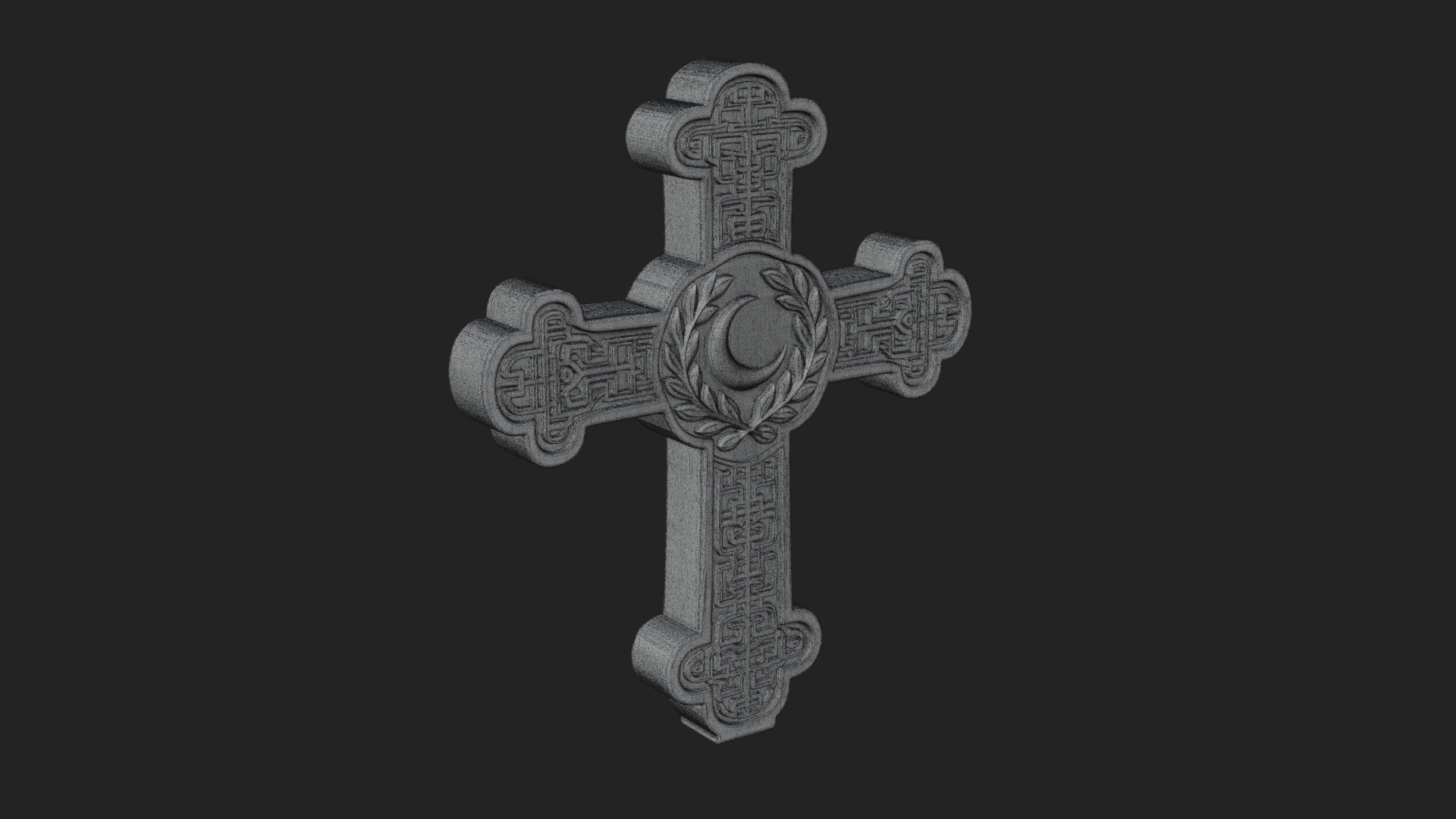 Carved Relief Wall Cross Design 366 3D Print Model 3D Model
