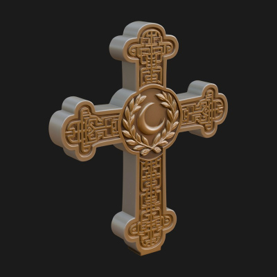 Carved Relief Wall Cross Design 366 3D Print Model