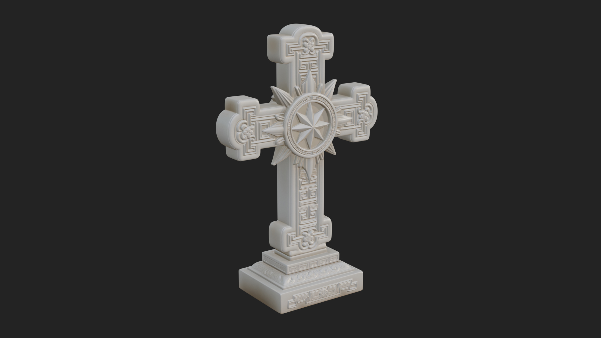 Carved Relief Wall Cross Design 367 3D Print Model 3D Model