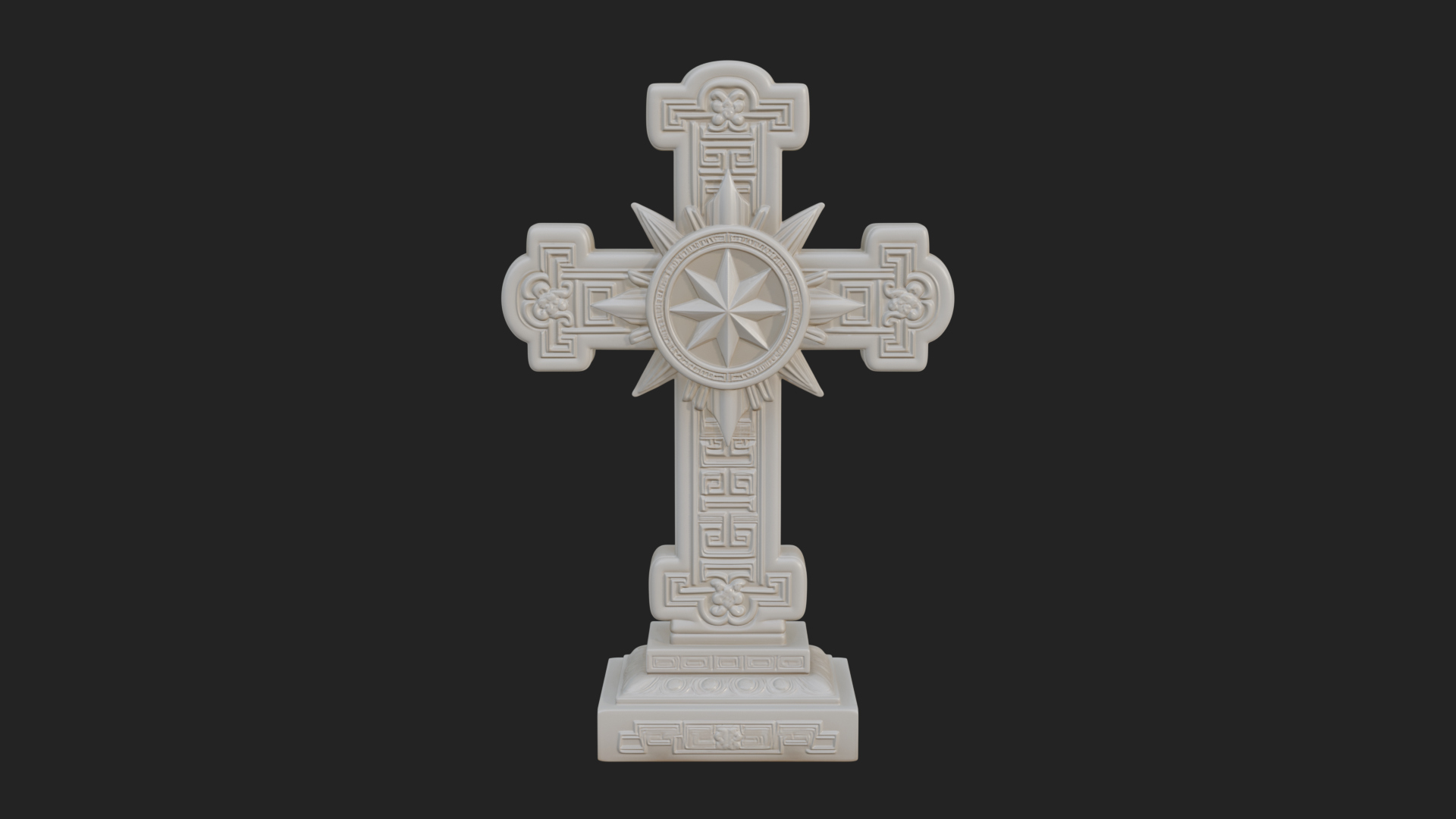 Carved Relief Wall Cross Design 367 3D Print Model 3D Model