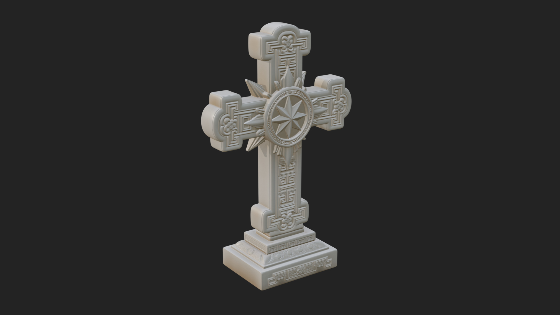 Carved Relief Wall Cross Design 367 3D Print Model 3D Model