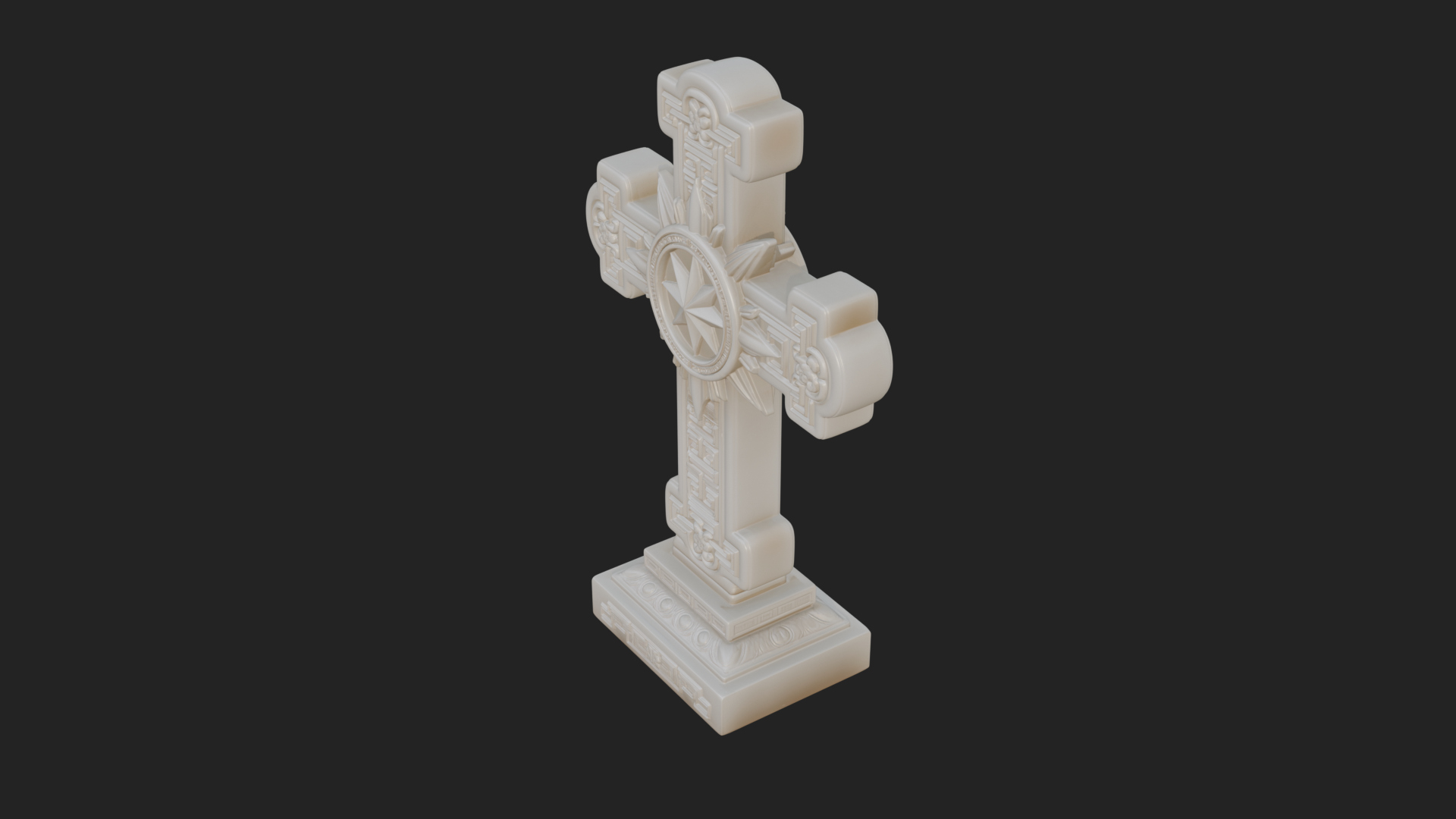 Carved Relief Wall Cross Design 367 3D Print Model 3D Model