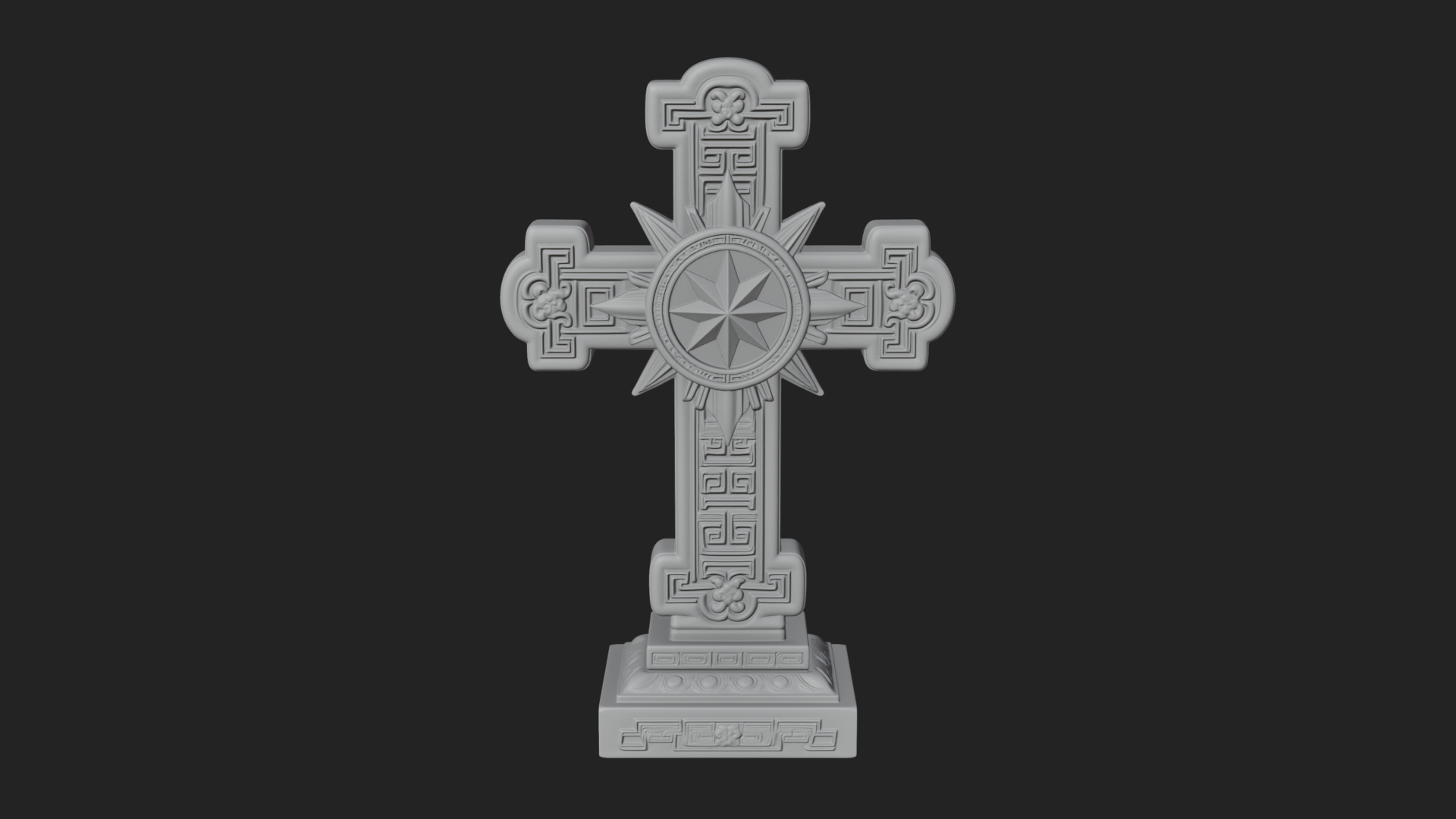 Carved Relief Wall Cross Design 367 3D Print Model 3D Model