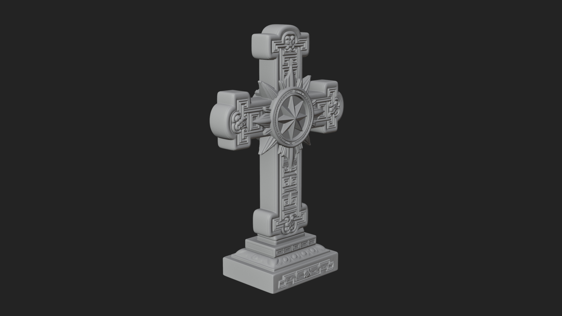 Carved Relief Wall Cross Design 367 3D Print Model 3D Model