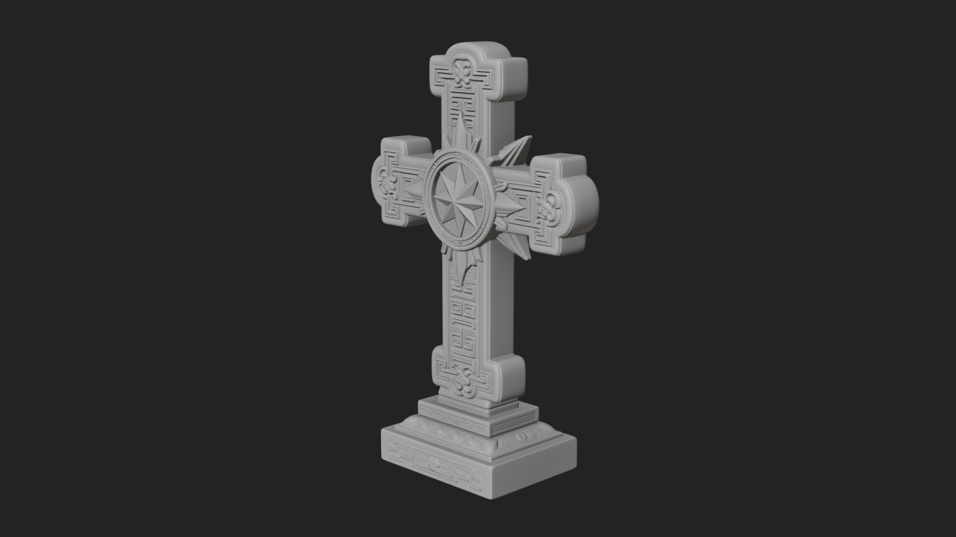 Carved Relief Wall Cross Design 367 3D Print Model 3D Model