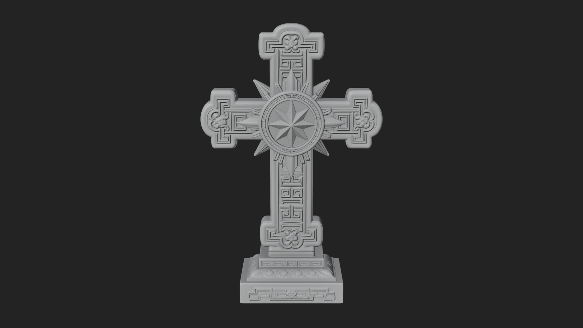 Carved Relief Wall Cross Design 367 3D Print Model 3D Model