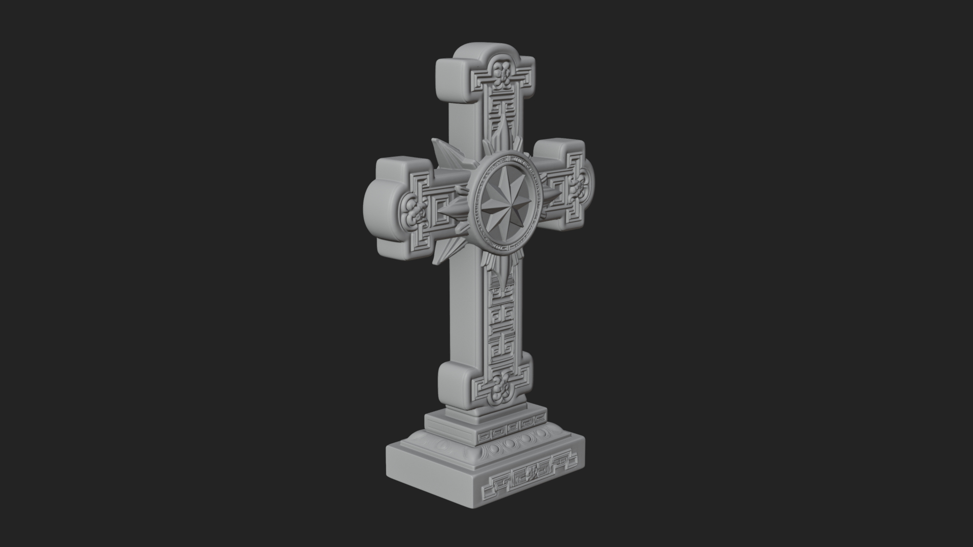 Carved Relief Wall Cross Design 367 3D Print Model 3D Model