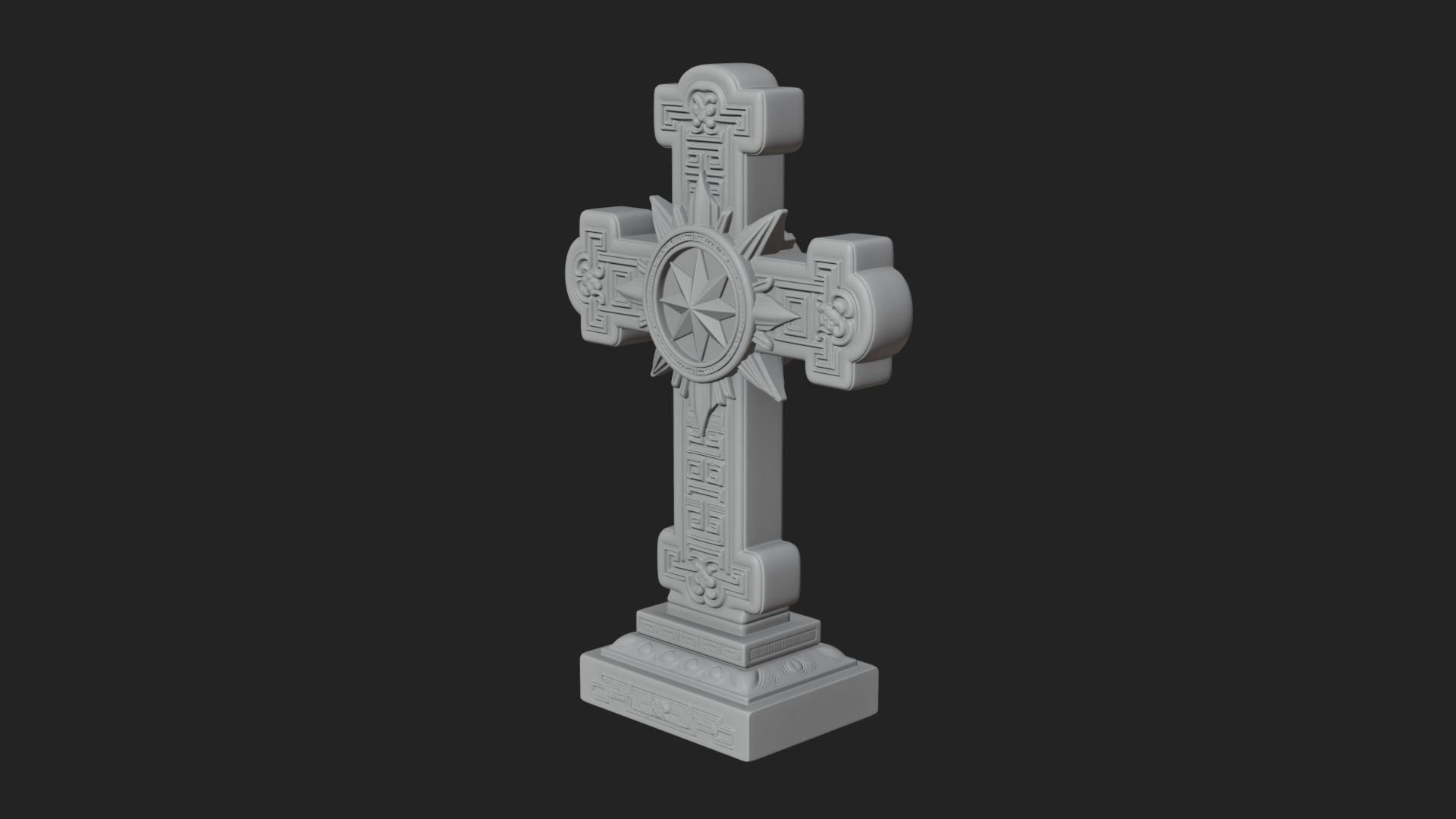 Carved Relief Wall Cross Design 367 3D Print Model 3D Model