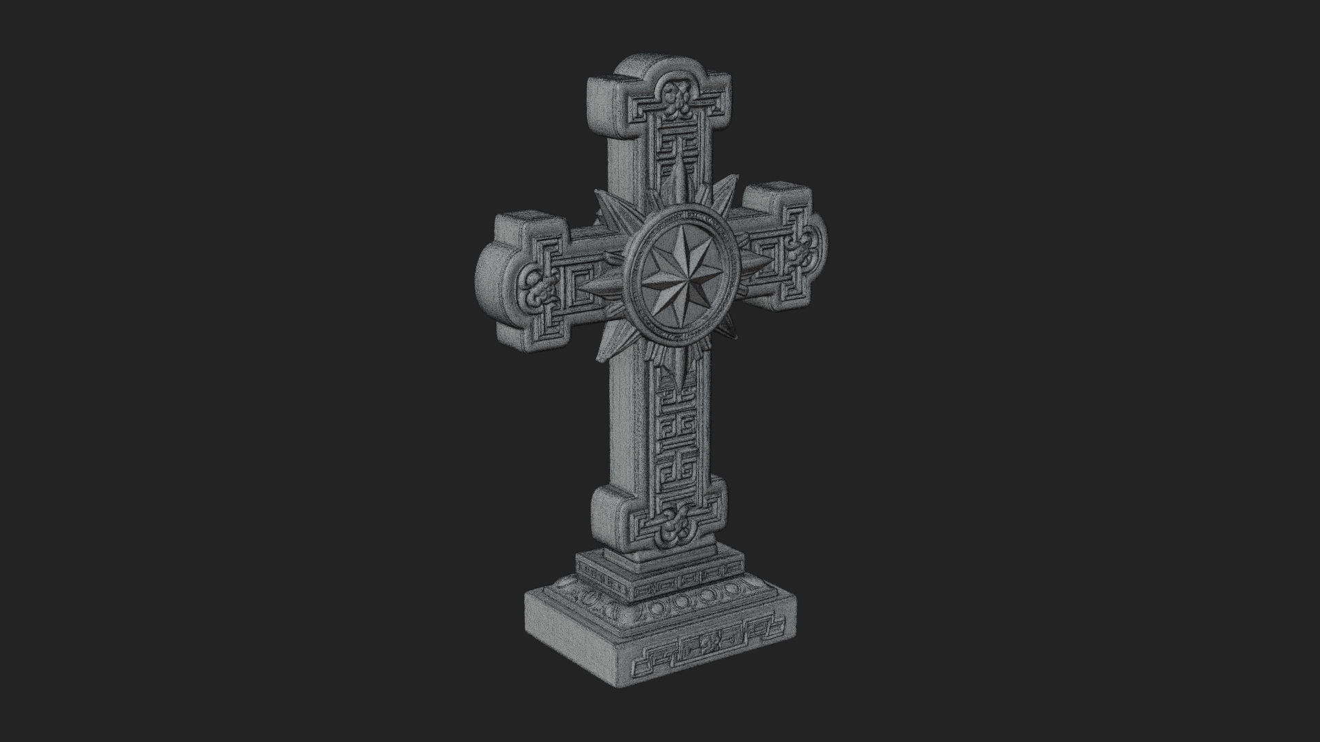 Carved Relief Wall Cross Design 367 3D Print Model 3D Model