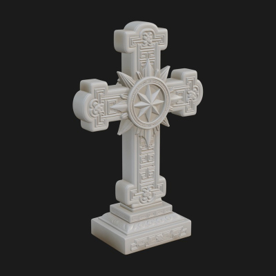 Carved Relief Wall Cross Design 367 3D Print Model