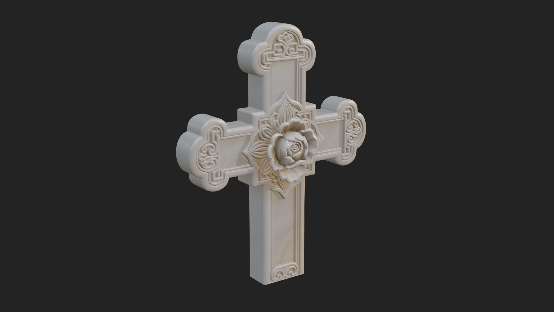 Carved Relief Wall Cross Design 368 3D Print Model 3D Model