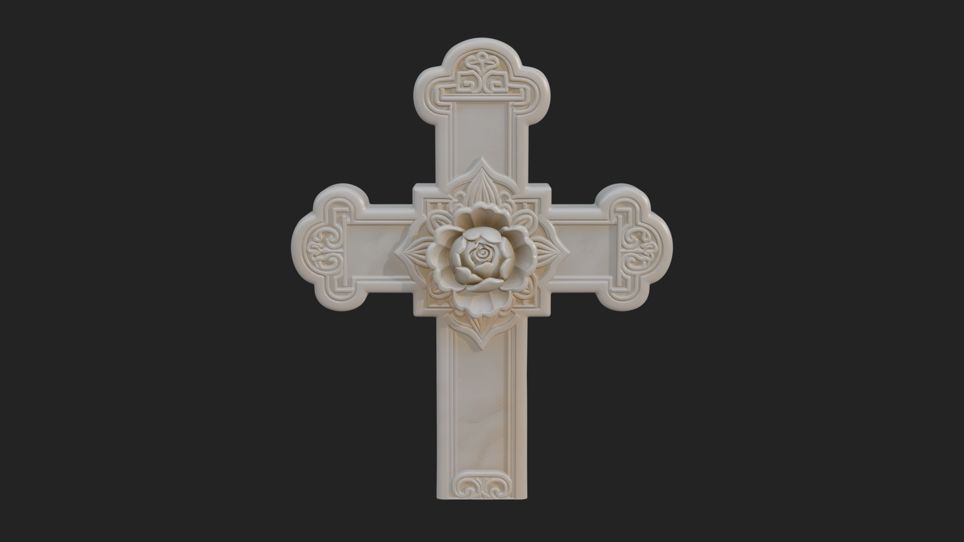Carved Relief Wall Cross Design 368 3D Print Model 3D Model