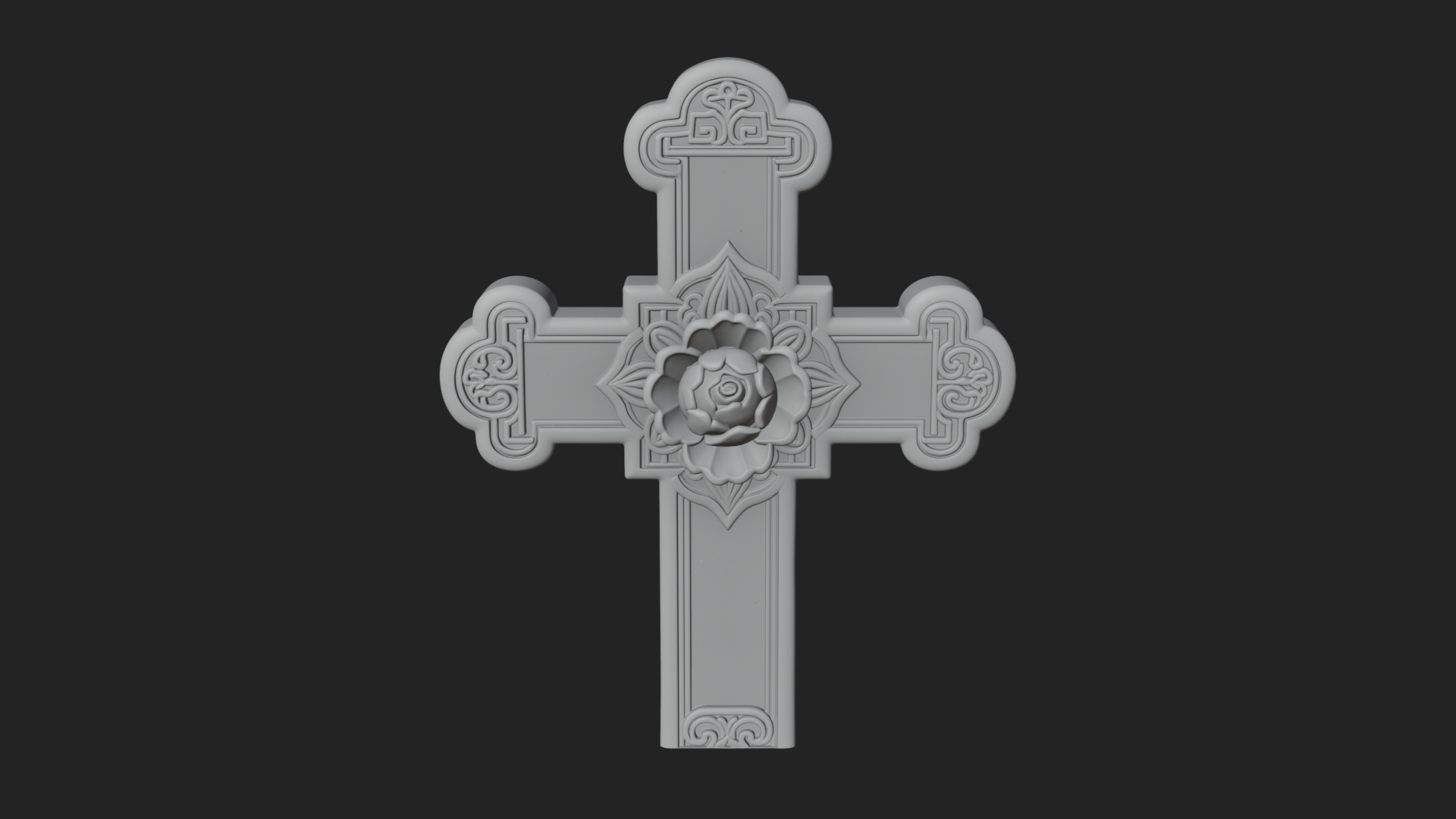 Carved Relief Wall Cross Design 368 3D Print Model 3D Model
