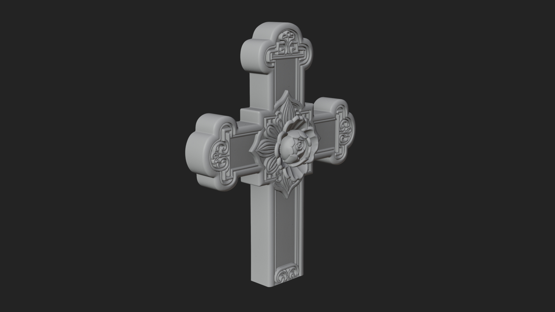 Carved Relief Wall Cross Design 368 3D Print Model 3D Model