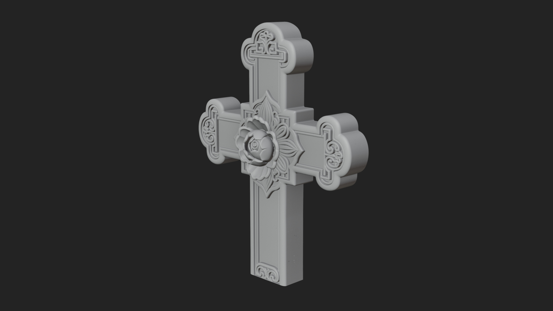 Carved Relief Wall Cross Design 368 3D Print Model 3D Model