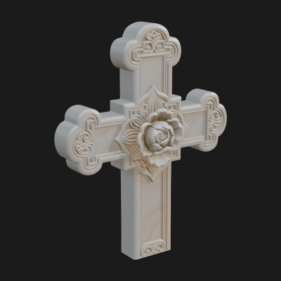 Carved Relief Wall Cross Design 368 3D Print Model